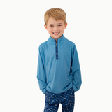 Boys' Athletic Half Zip in Blue/Space