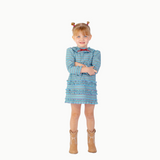 Ruffle Dress in Apples & Bananas