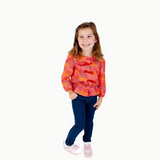 Velvet Bow Top in Red Floral