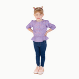 Velvet Bow Top in Purple Carousel