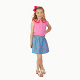 Pleated Tennis Tank in Pink/Red